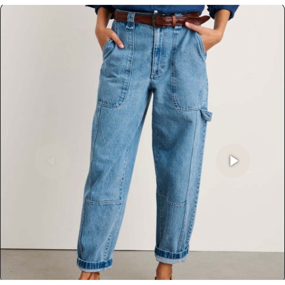 ALEX MILL Womens Phoebe Pant In Upcycled Denim Vintage Wash Size 31